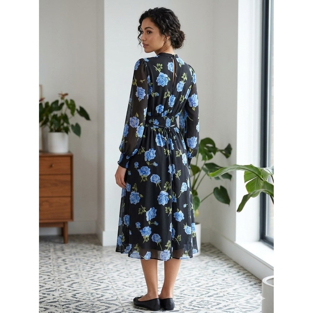 Dennis Goldsmith 100% Linen Dress Size 4 17" PTP  44" Long 16" Waist  Midi...